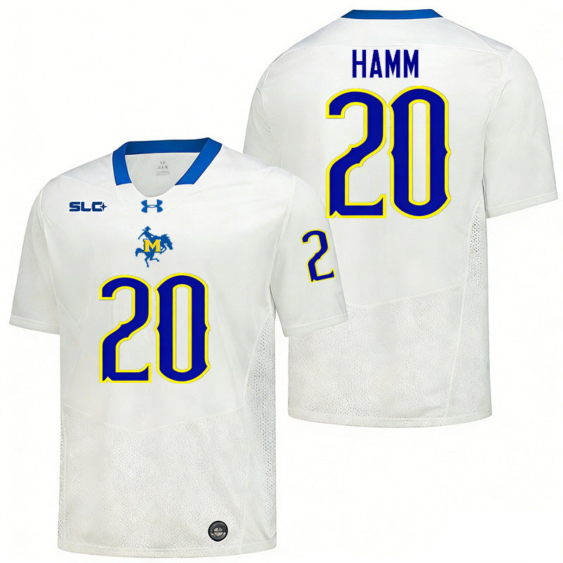 McNeese Cowboys #20 Coleby Hamm College Football Jerseys,Uniforms-White